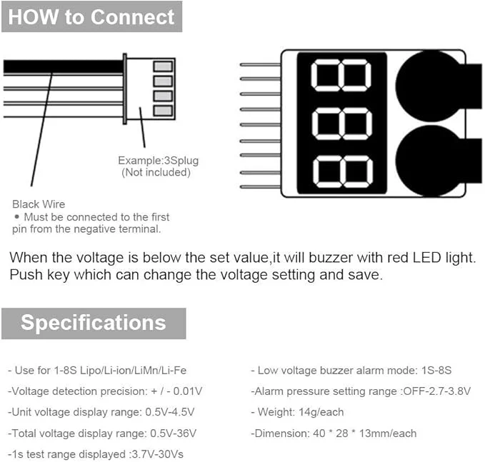 BX100 | LiPo Battery Level Indicator and Alarm - Image 6